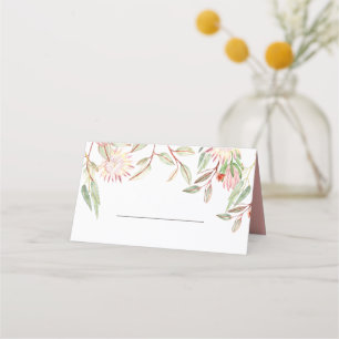Mit Monogramm Blush Pink australische Blume Hochze Platzkarte