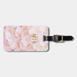 Mit Monogramm Blush Pink Blume Blossom Petals Gepäckanhänger