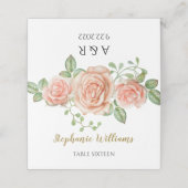 Mit Monogramm Blush Pink Blumengarten Platzkarte (Außenseite Aufgefaltet)
