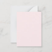 Mit Monogramm Blush Pink Rose Blume Mitteilungskarte (Rückseite)