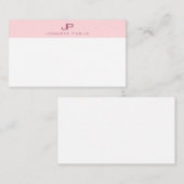 Mit Monogramm Blush Pink-Vorlage Mitteilungskarte (Vorne/Hinten)