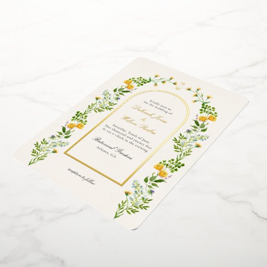 Mit Monogramm Blüte im Bogenrahmen Einladung (Gedreht)