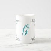 Mit Monogramm Blüte Porzellantasse (Vorderseite)