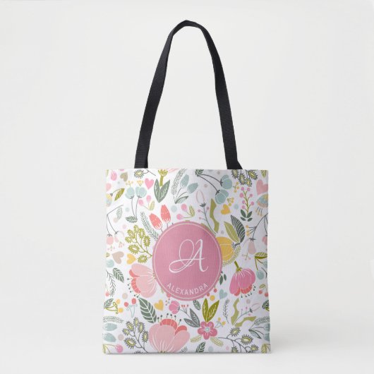 Mit Monogramm Blüte Tasche (Vorderseite)