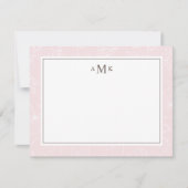 Mit Monogramm Blütenblüte Mitteilungskarte (Vorderseite)