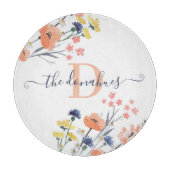 Mit Monogramm Blütenplatine Schneidebrett (Vorderseite)