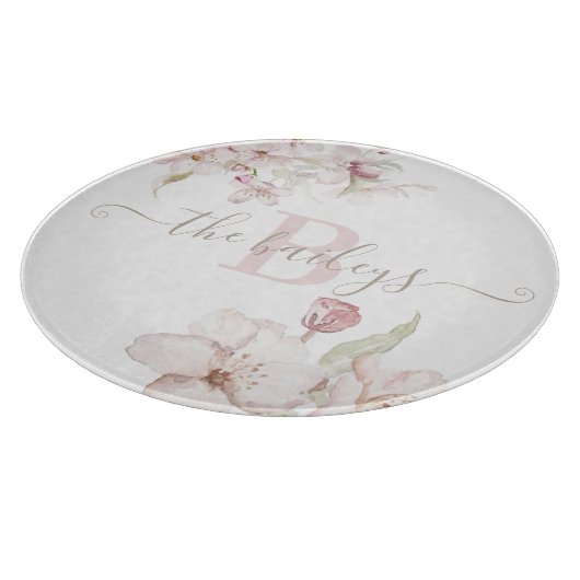 Mit Monogramm Blütenplatine Schneidebrett (Ecke)