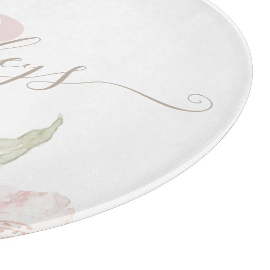 Mit Monogramm Blütenplatine Schneidebrett (Ecke)