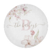 Mit Monogramm Blütenplatine Schneidebrett (Vorderseite)