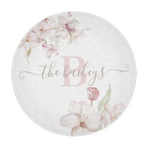 Mit Monogramm Blütenplatine Schneidebrett