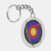 Mit Monogramm Bogenschießen-Entwurf Schlüsselanhänger (Vorderseite links)
