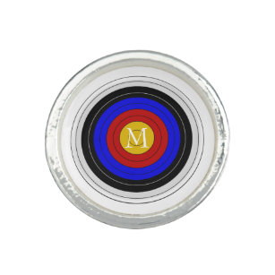 Mit Monogramm Bogenschießen-Ziel-Entwurf Ring