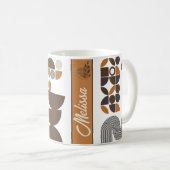 Mit Monogramm bohischer Stil mit bunten geometrisc Kaffeetasse (VorderseiteRechts)