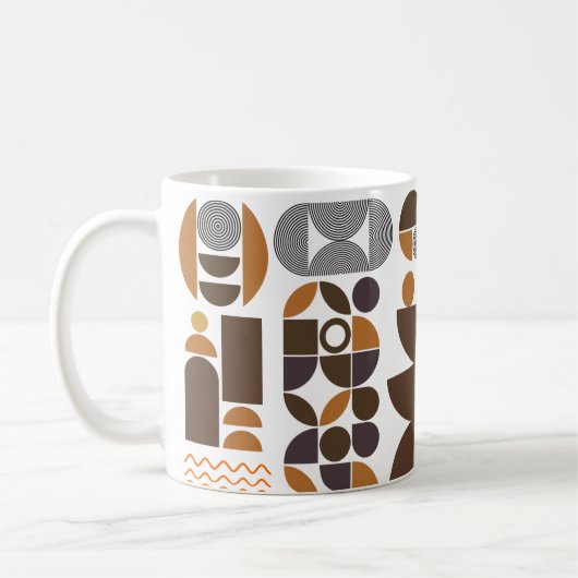 Mit Monogramm bohischer Stil mit bunten geometrisc Kaffeetasse (Links)