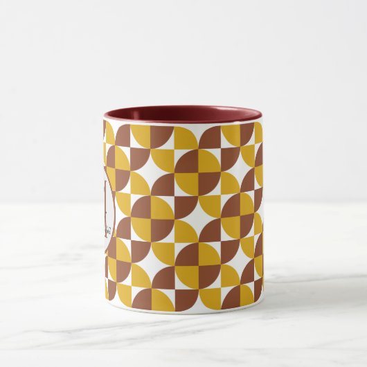 Mit Monogramm bohischer Stil mit bunten geometrisc Tasse (Zentrum)