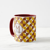 Mit Monogramm bohischer Stil mit bunten geometrisc Tasse (Vorderseite Links)