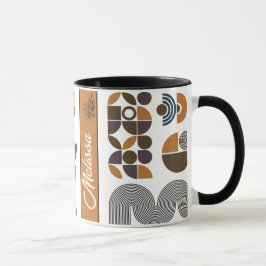 Mit Monogramm bohischer Stil mit bunten geometrisc Tasse