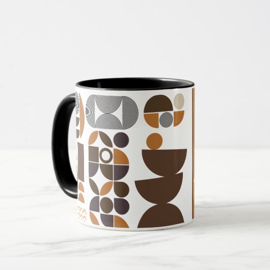 Mit Monogramm bohischer Stil mit bunten geometrisc Tasse (Vorderseite Links)