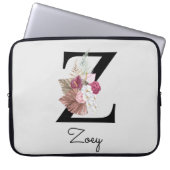 Mit Monogramm Boho Blume Initial Z Laptopschutzhülle (Vorderseite)
