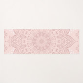 Mit Monogramm Boho Blush Pink Mandala Elegante Yogamatte (Vorderseite (Horizontal))