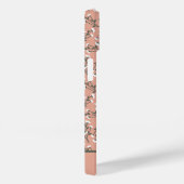 Mit Monogramm Boho Coral Peach Grün Weiße Blüte Case-Mate iPhone Hülle (Rückseite / Rechts)
