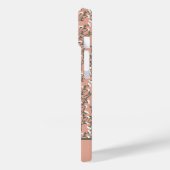Mit Monogramm Boho Coral Peach Grün Weiße Blüte Case-Mate iPhone Hülle (Rückseite / Links)