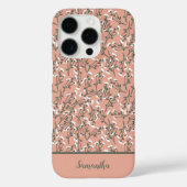 Mit Monogramm Boho Coral Peach Grün Weiße Blüte Case-Mate iPhone Hülle (Rückseite)