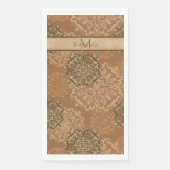 Mit Monogramm Boho Dark Rust Mandalas Serviette (Vorderseite)
