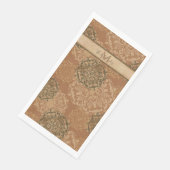 Mit Monogramm Boho Dark Rust Mandalas Serviette (Ecke)