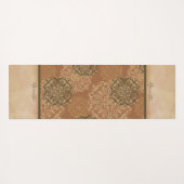 Mit Monogramm Boho Dark Rust Mandalas Yogamatte (Rückseite (Horizontal))