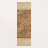 Mit Monogramm Boho Dark Rust Mandalas Yogamatte (Rückseite)
