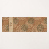 Mit Monogramm Boho Dark Rust Mandalas Yogamatte (Vorderseite (Horizontal))