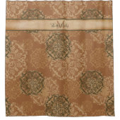 Mit Monogramm Boho Dark Rust Mandalases Duschvorha Duschvorhang (Vorderseite)