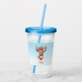 Mit Monogramm Boho Deer Acryltrinkbecher (Rückseite)