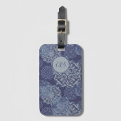 Mit Monogramm Boho Denim Moody Blues Mandalases Pa Gepäckanhänger (Vorderseite Vertikal)