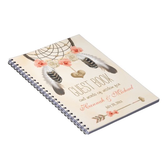 Mit Monogramm Boho Dreamcatcher Notizblock (Rechte Seite)