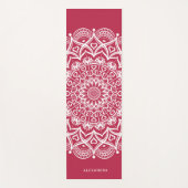 Mit Monogramm Boho Elegant Mandala Magenta Yogamatte (Vorderseite)
