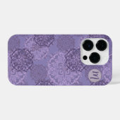 Mit Monogramm Boho Lila Mandalas iPhone Hülle (Rückseite (Horizontal))