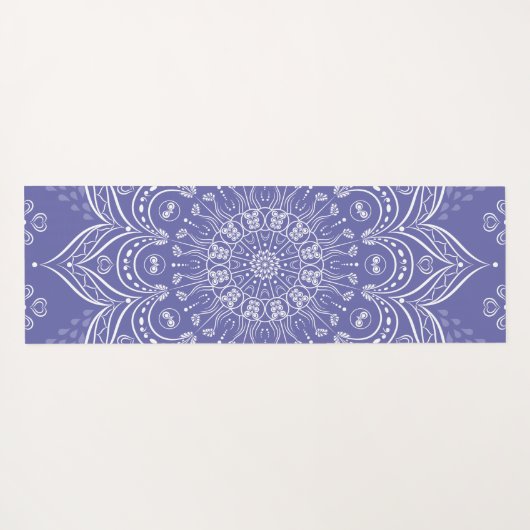 Mit Monogramm Boho Mandala Lila Elegant Yogamatte (Rückseite (Horizontal))