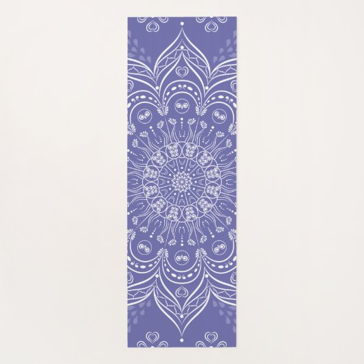 Mit Monogramm Boho Mandala Lila Elegant Yogamatte (Rückseite)