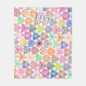 Mit Monogramm Boho Mandala Muster Name hinzufügen Fleecedecke (Vorderseite)