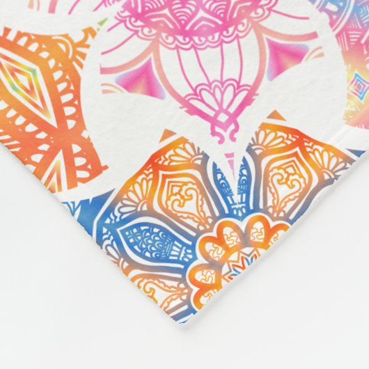 Mit Monogramm Boho Mandala Muster Name hinzufügen Fleecedecke (Ecke)