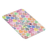 Mit Monogramm Boho Mandala Muster Name hinzufügen Magnet (Rechte Seite)