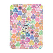Mit Monogramm Boho Mandala Muster Name hinzufügen Magnet (Vertikal)