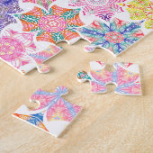 Mit Monogramm Boho Mandala Muster Name hinzufügen Puzzle (Seite)