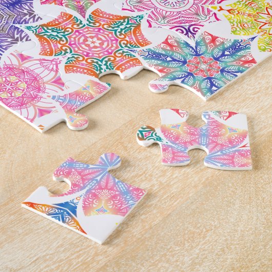 Mit Monogramm Boho Mandala Muster Name hinzufügen Puzzle (Seite)