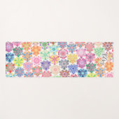 Mit Monogramm Boho Mandala Muster Name hinzufügen Yogamatte (Vorderseite (Horizontal))