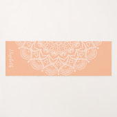 Mit Monogramm Boho Mandala Peach Orange Yogamatte (Vorderseite (Horizontal))