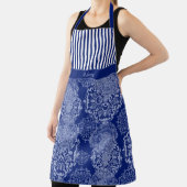 Mit Monogramm Boho Moody Blues Mandalas und Streif Schürze (InSitu)