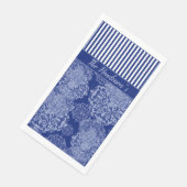 Mit Monogramm Boho Moody Blues Mandalas und Streif Serviette (Ecke)